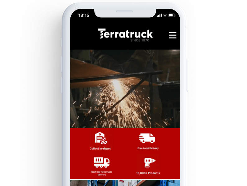 Screenshot of terratruck mobile website